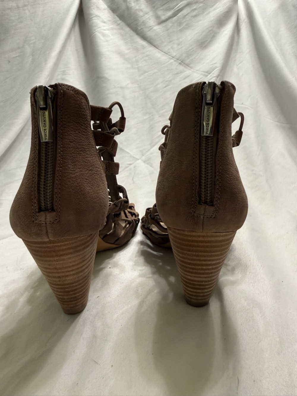 Vince Camuto Gladiator Heels Brown Leather Lace Up Sandals Women’s Size 9 - Picture 3 of 6